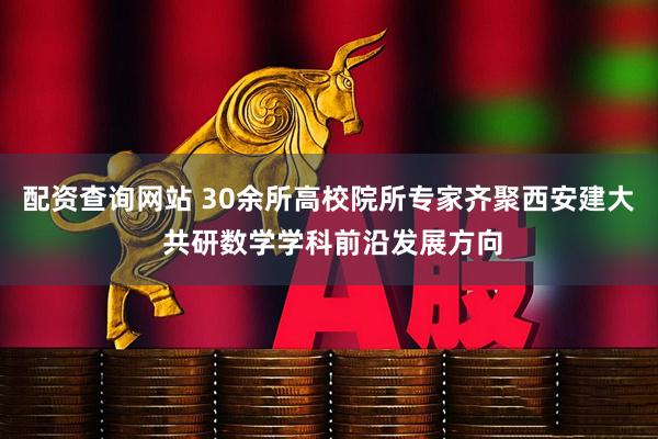 配资查询网站 30余所高校院所专家齐聚西安建大 共研数学学科前沿发展方向